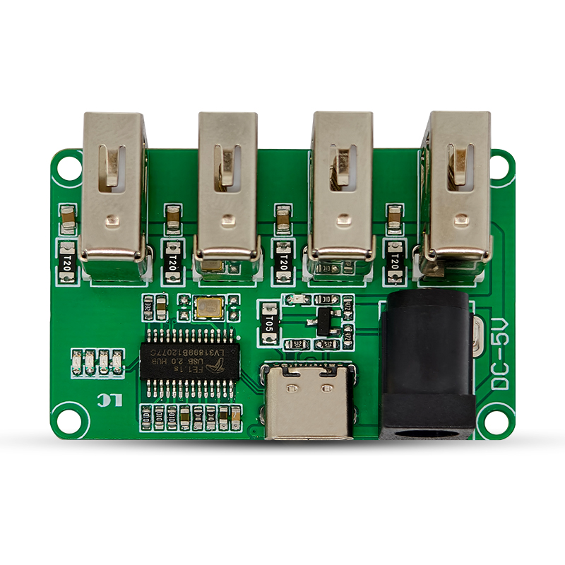 USB2.0HUB模块 1转4 1分4口 TYPE-C输入 侧插A口